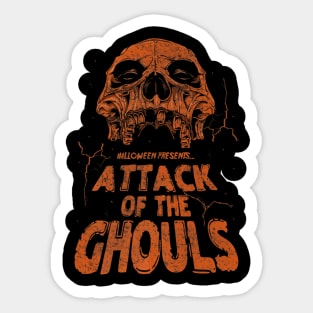 Attack Ghouls Zombie Skull Sticker